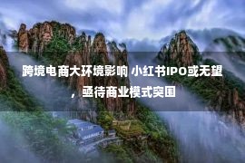 跨境电商大环境影响 小红书IPO或无望，亟待商业模式突围