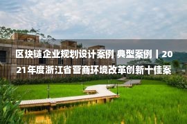 区块链企业规划设计案例 典型案例丨2021年度浙江省营商环境改革创新十佳案例