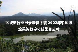 区块链行业目录表格下载 2022年中国政企采购数字化转型白皮书