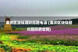 重庆区块链理财招聘电话 (重庆区块链研究院招聘官网)