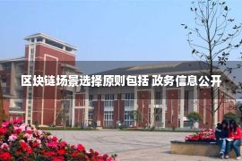 区块链场景选择原则包括 政务信息公开