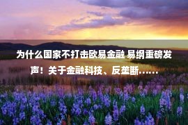 为什么国家不打击欧易金融 易纲重磅发声！关于金融科技、反垄断……