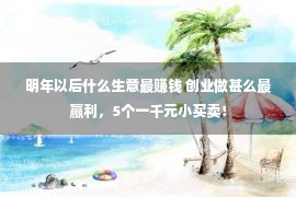 明年以后什么生意最赚钱 创业做甚么最赢利，5个一千元小买卖！