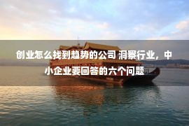 创业怎么找到趋势的公司 洞察行业，中小企业要回答的六个问题