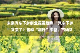 未来汽车下乡创业发展趋势 “汽车下乡”又来了？各种“利好”不断，市场又会如何发展？