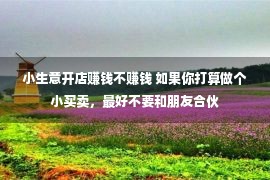 小生意开店赚钱不赚钱 如果你打算做个小买卖，最好不要和朋友合伙