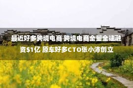 最近好多跨境电商 跨境电商全量全速融资亿 原车好多CTO张小沛创立