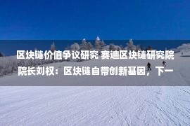 区块链价值争议研究 赛迪区块链研究院院长刘权：区块链自带创新基因，下一个爆发领域是电商