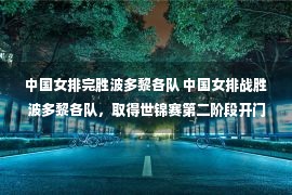 中国女排完胜波多黎各队 中国女排战胜波多黎各队，取得世锦赛第二阶段开门红