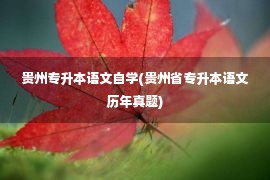 贵州专升本语文自学(贵州省专升本语文历年真题)