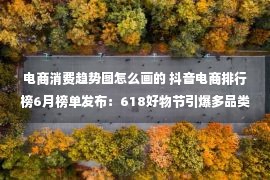 电商消费趋势图怎么画的 抖音电商排行榜6月榜单发布：618好物节引爆多品类增长，洞察新趋势助品牌火力全开