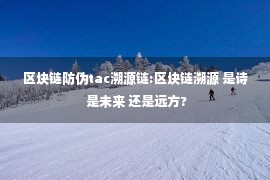 区块链防伪tac溯源链:区块链溯源 是诗 是未来 还是远方?