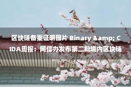 区块链备案证明图片 Binary & CIDA周报：网信办发布第二批境内区块链信息服务备案编号，国家队入场