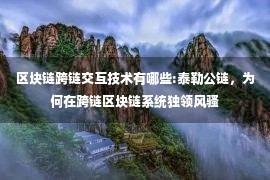 区块链跨链交互技术有哪些:泰勒公链，为何在跨链区块链系统独领风骚