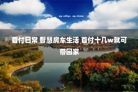 首付日常 智慧房车生活 首付十几w就可带回家