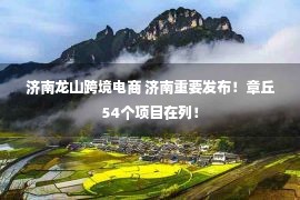 济南龙山跨境电商 济南重要发布！章丘54个项目在列！