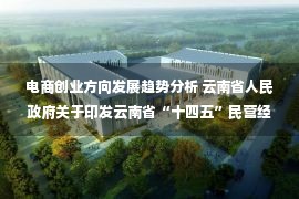 电商创业方向发展趋势分析 云南省人民政府关于印发云南省“十四五”民营经济暨中小企业发展规划的通知