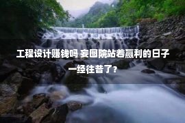 工程设计赚钱吗 妄图院站着赢利的日子一经往昔了？