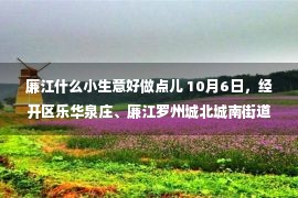 廉江什么小生意好做点儿 10月6日，经开区乐华泉庄、廉江罗州城北城南街道开展核酸检测