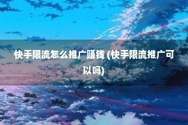 快手限流怎么推广赚钱 (快手限流推广可以吗)