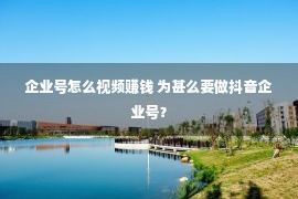 企业号怎么视频赚钱 为甚么要做抖音企业号？