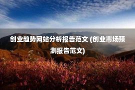 创业趋势网站分析报告范文 (创业市场预测报告范文)