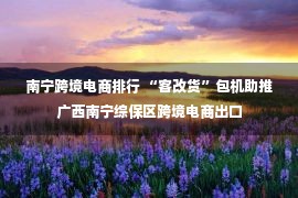 南宁跨境电商排行 “客改货”包机助推广西南宁综保区跨境电商出口