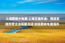 上海跨境小电商 上海市商务委：继续支持外贸企业拓展市场 加快跨境电商海外仓发展