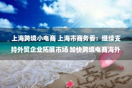 上海跨境小电商 上海市商务委：继续支持外贸企业拓展市场 加快跨境电商海外仓发展