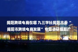 揭阳跨境电商在哪 九三学社揭阳市委“揭阳市跨境电商发展”专题调研组赴广州、肇庆、云浮调研