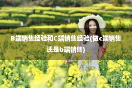 B端销售经验和C端销售经验(做c端销售还是b端销售)