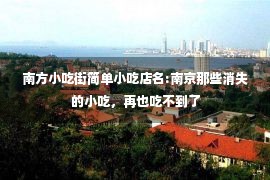 南方小吃街简单小吃店名:南京那些消失的小吃，再也吃不到了