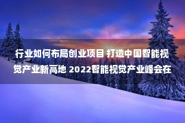 行业如何布局创业项目 打造中国智能视觉产业新高地 2022智能视觉产业峰会在浙江诸暨举行