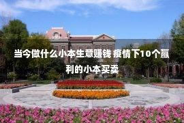 当今做什么小本生意赚钱 疫情下10个赢利的小本买卖