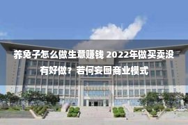 养兔子怎么做生意赚钱 2022年做买卖没有好做？若何妄图商业模式