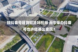 挂抖音号赚钱犯法吗视频 而今采办抖音号也许做甚么变现？