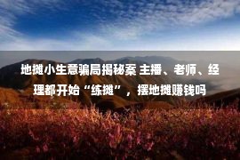 地摊小生意骗局揭秘案 主播、老师、经理都开始“练摊”，摆地摊赚钱吗