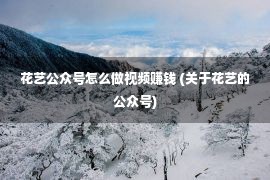 花艺公众号怎么做视频赚钱 (关于花艺的公众号)