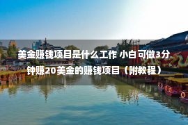 美金赚钱项目是什么工作 小白可做3分钟赚20美金的赚钱项目（附教程）