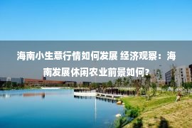 海南小生意行情如何发展 经济观察：海南发展休闲农业前景如何？