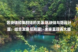 区块链和集群链的关系 区块链与隐私计算：结合发展是刚需，未来呈现两大趋势