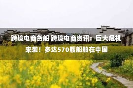 跨境电商货船 跨境电商资讯：巨大危机来袭！多达570艘船舶在中国