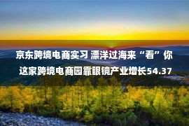 京东跨境电商实习 漂洋过海来“看”你 这家跨境电商园靠眼镜产业增长54.37%