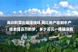 海边别墅出租赚钱吗 网红地产收割中产：做着赚百万的梦，多少百元一晚租没有进来