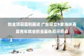 创业项目盈利阐述 广东设立9家海峡两岸青年就业创业基地和示范点