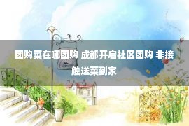 团购菜在哪团购 成都开启社区团购 非接触送菜到家