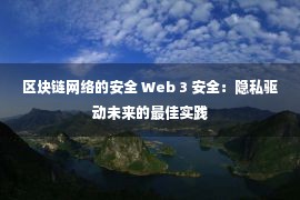 区块链网络的安全 Web 3 安全：隐私驱动未来的最佳实践