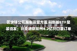 区块链公司跑车运营方案 科创板ETF整装待发；比亚迪获加州4.2亿只口罩订单；蚂蚁区块链升级为“蚂蚁链”；周杰伦26日快手直播