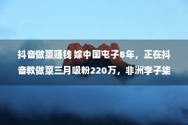 抖音做菜赚钱 嫁中国屯子8年，正在抖音教做菜三月吸粉220万，非洲李子柒凭甚么？