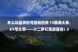 怎么玩最贵的号赚钱视频 75图册太香，89号太贵——小二梦幻西游赚钱1.5